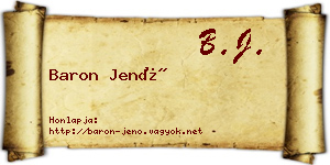 Baron Jenő névjegykártya